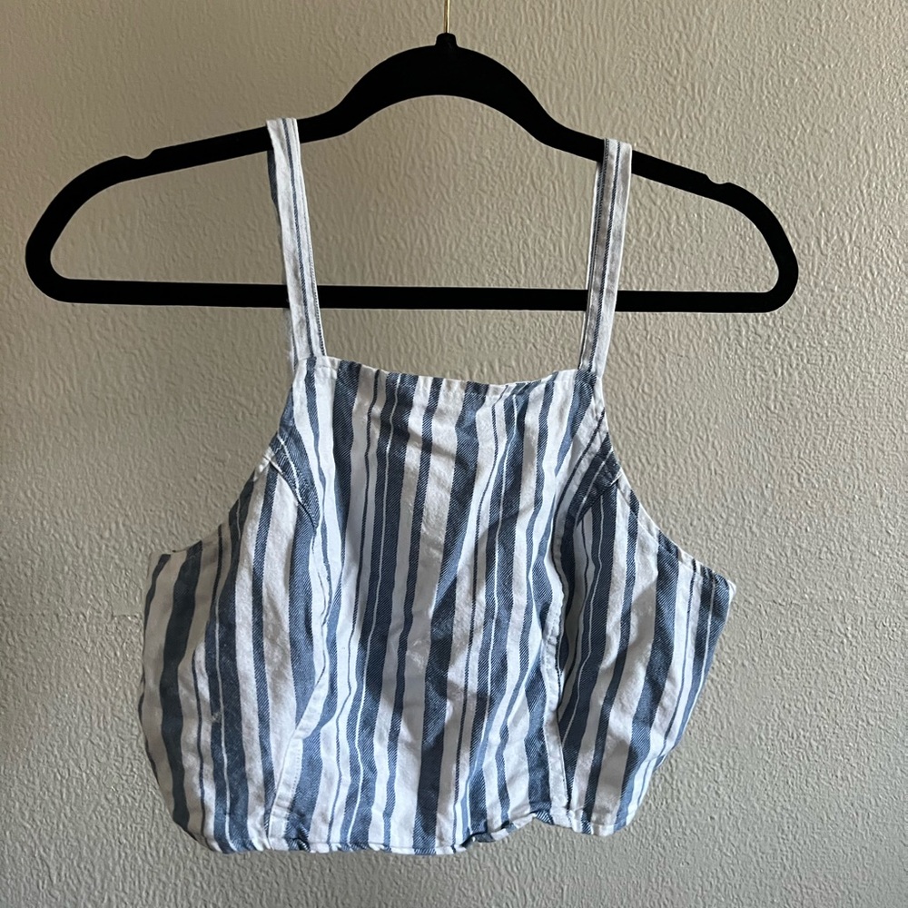 American Eagle Striped Crop Top (size:M)